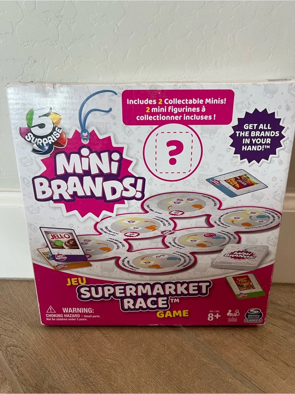 Spin Master 5 Surprise Mini Brands! Supermarket Race Game NIB $15